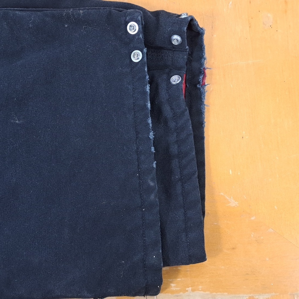 Carhartt canvas Duck bib red quilt double knee 1/2 zip 42/30 black overalls - Picture 8 of 8